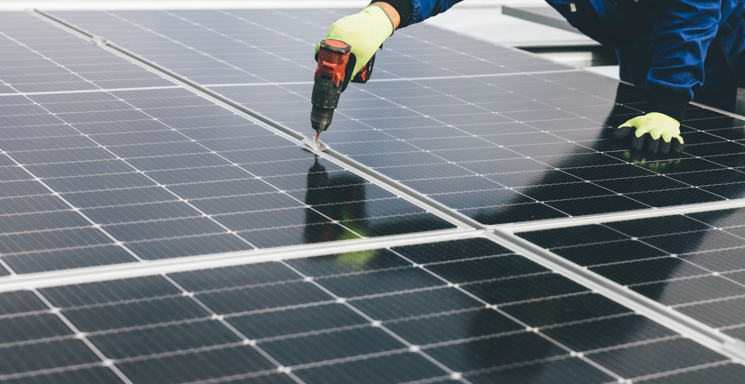 Solar PV installation team at work